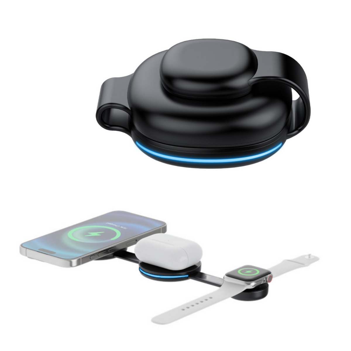 3-in-1 Foldable Magnetic Wireless Charging Station — 15W MagSafe Compatible - photo 1