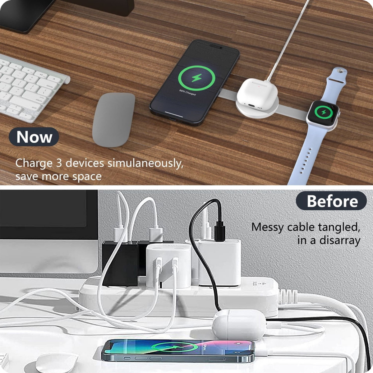 3-in-1 Foldable Magnetic Wireless Charging Station — 15W MagSafe Compatible - photo 6