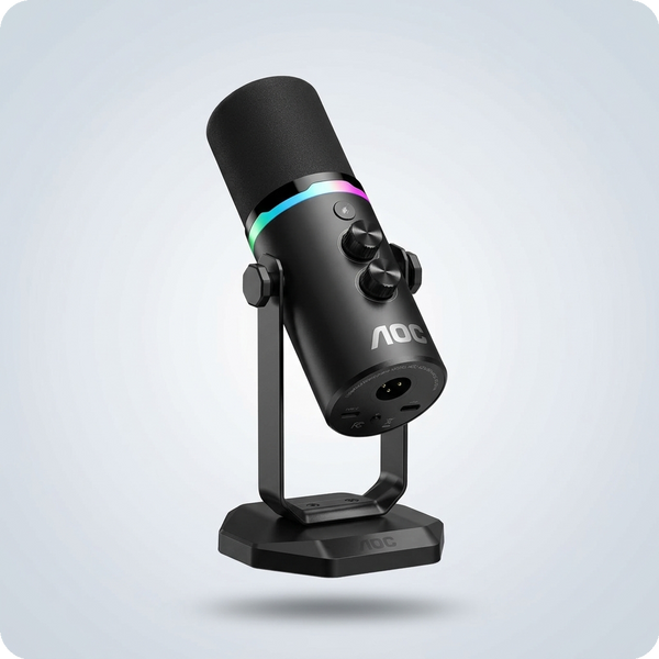 AOC USBXLR Dynamic Mic - RGB with Stand