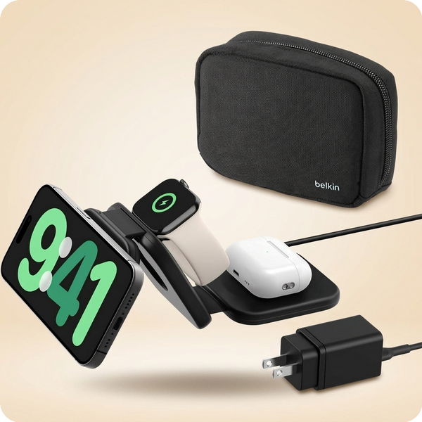 Belkin BoostCharge Pro - 3-in-1 Travel Wireless Charger