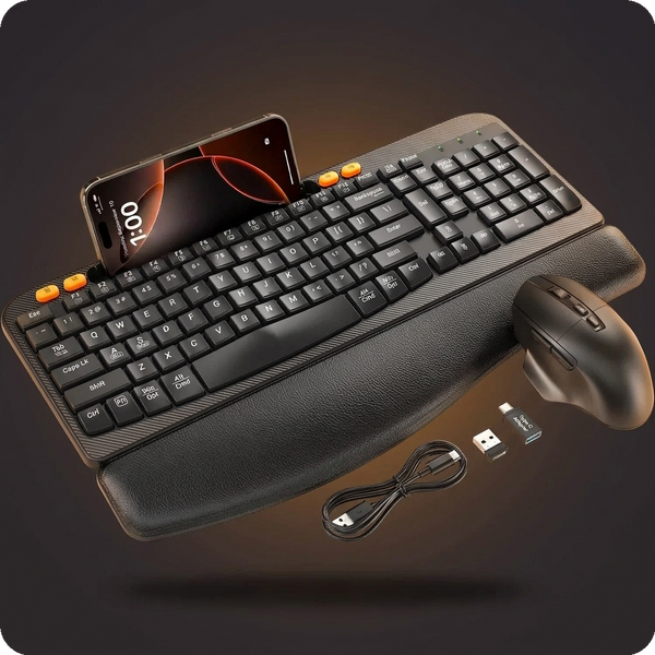 GADGEX Wireless Keyboard & Mouse Combo - Ergonomic