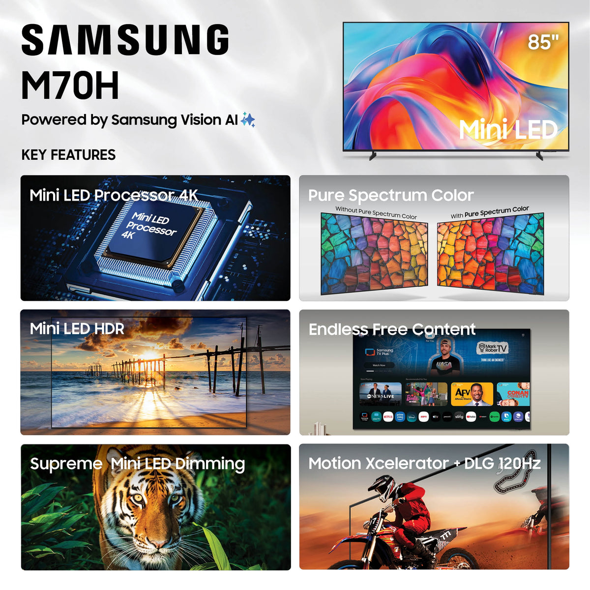 Samsung 85-inch M70HB Mini LED 4K Smart TV 2026 — angle 2