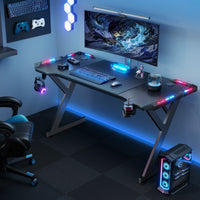HLDIRECT Ergonomic Gaming Desk with LED