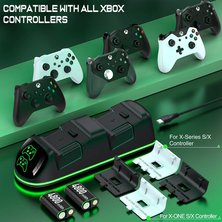 Controller Charger with Rechargeable Battery Packs for Xbox Series, Black