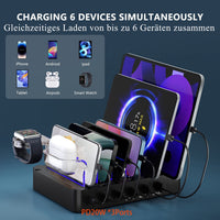 Amicable 96W 6-Port Charging Station with Cables