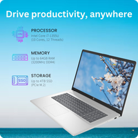 HP 17t 17.3" Touch Laptop — Intel i7-1355U, 16GB, 1TB SSD - 1