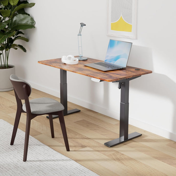 Electric Standing Desk, 40 X 24 Inches Height Adjustable Stand up Desk, Sit Stand Home Office Desk, Computer Desk, Rustic Brown