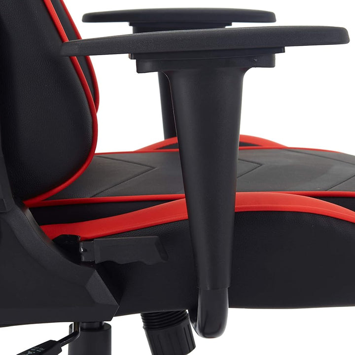 Swivel Gaming Chair Ergonomic High-Back Racing Style PU Leather Office Chair with Headrest and Lumbar Support and Adjustable Armrest (Galaxy - Black/Red)