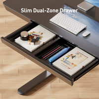 Kyspho Electric Standing Desk with Glass Top and USB Drawer