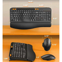GADGEX Wireless Keyboard & Mouse Combo - Ergonomic