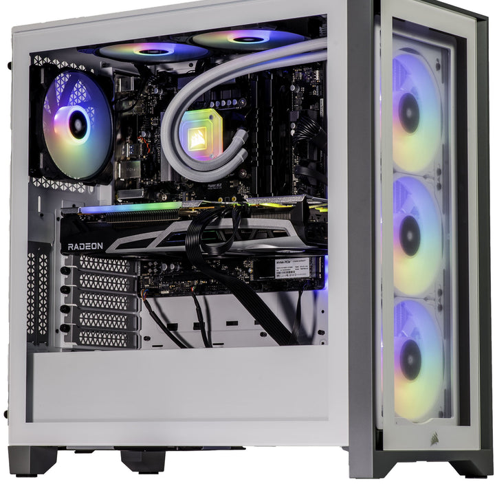Argentux Custom Built Gaming Desktop PC White (Intel I7-10700F 8-Core, 16GB RAM, 512GB Pcie SSD + 1TB HDD (3.5), Radeon RX 6900 XT, Wifi, Bluetooth, 1Xusb 3.2, 1Xusb 3.0, 1Xhdmi, Win 10 Home)