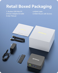 GMKtec Mini PC — Intel N95 (3.4 GHz), 8GB RAM, 128GB SSD - 3