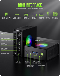 GMKtec Gaming Mini PC — Ryzen 9-8945HS (5.2 GHz), 32GB, 512GB - 4