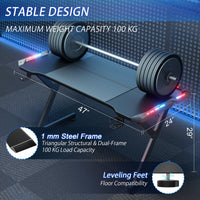 HLDIRECT Ergonomic Gaming Desk with LED