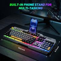 Keyboard angled RGB lit