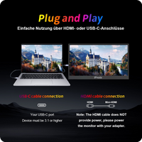 Iproda 15.6" Portable Monitor — IPS FHD 60Hz with Smart Cover - 4