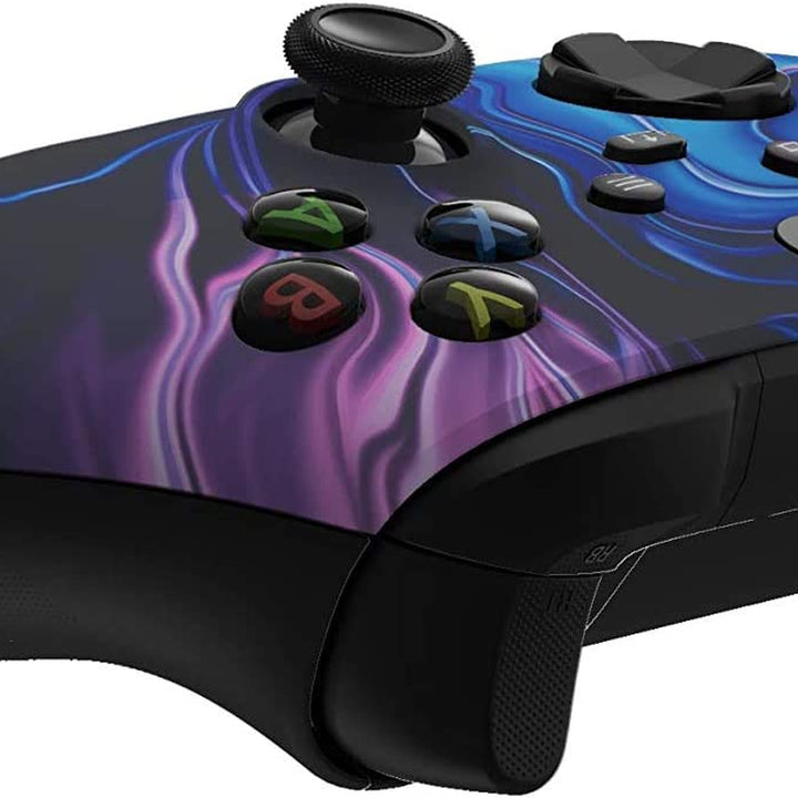 Wireless Controller for Microsoft Xbox Series X/S & Xbox One - Custom Soft Touch Feel - Custom Xbox Series X/S Controller (X/S Blue & Purple Swirl)