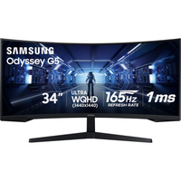 Samsung Odyssey G55T 34" Curved WQHD 165Hz HDR Gaming Monitor - 1
