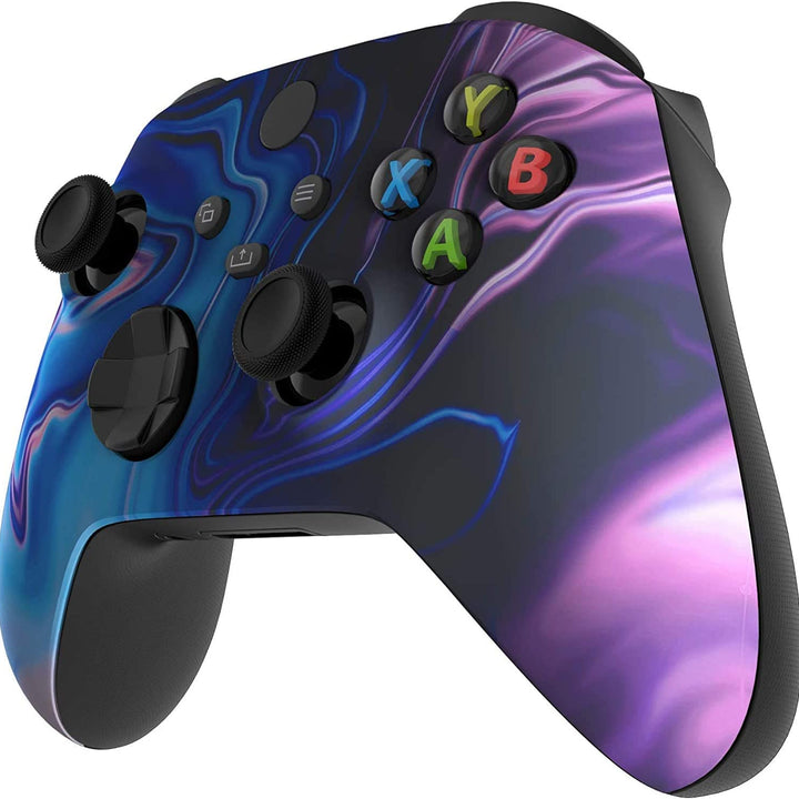 Wireless Controller for Microsoft Xbox Series X/S & Xbox One - Custom Soft Touch Feel - Custom Xbox Series X/S Controller (X/S Blue & Purple Swirl)