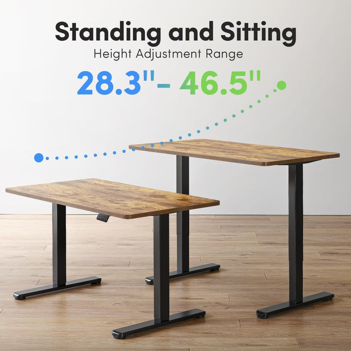 Electric Standing Desk, 40 X 24 Inches Height Adjustable Stand up Desk, Sit Stand Home Office Desk, Computer Desk, Rustic Brown