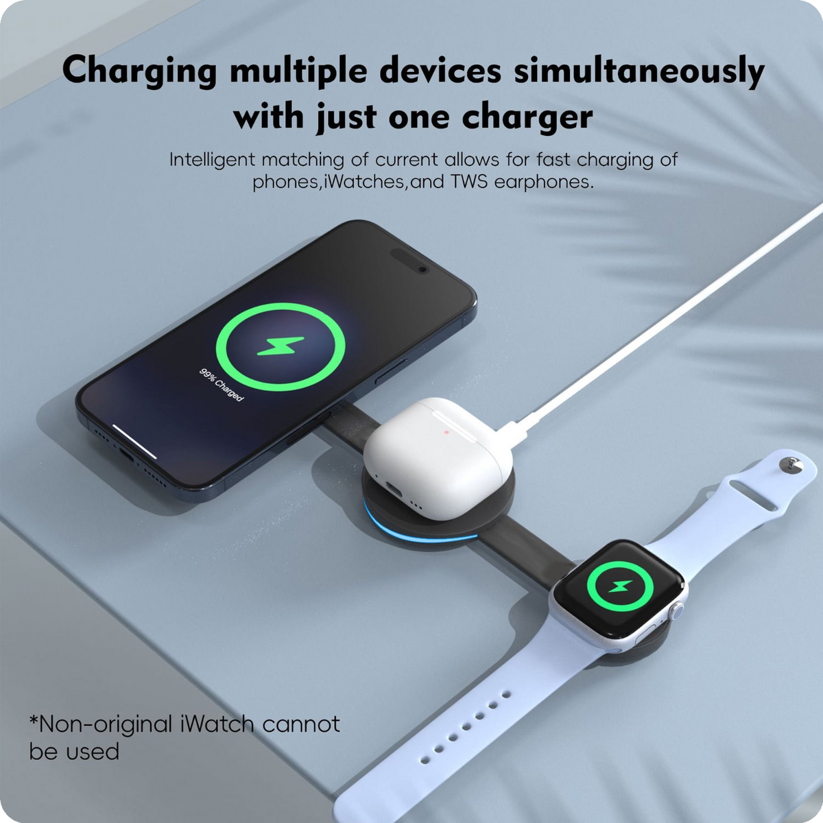 3-in-1 Foldable Magnetic Wireless Charging Station — 15W MagSafe Compatible - photo 5