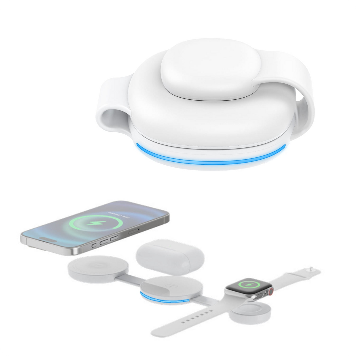 3-in-1 Foldable Magnetic Charger - White variant