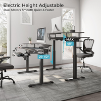 EUREKA Aero Standing Gaming Desk — 72" Electric Adjustable with RGB