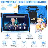 Kids Tablet 10" — 4GB RAM + 64GB, Kid-Proof Case
