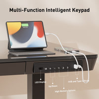 Kyspho Electric Standing Desk with Glass Top and USB Drawer