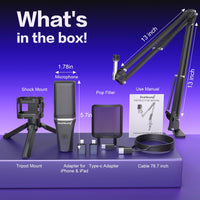 ZealSound USB Gaming Mic Kit - RGB with Boom Arm
