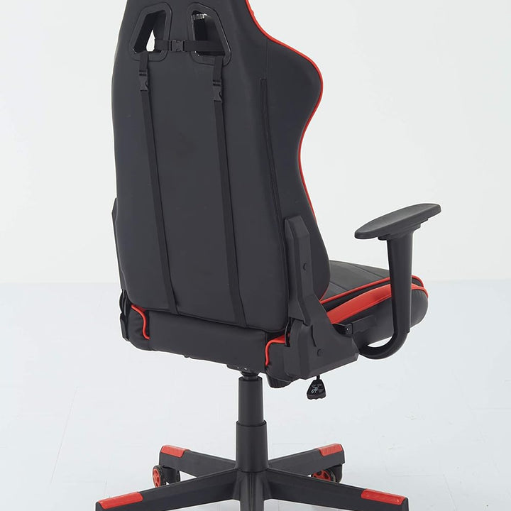 Swivel Gaming Chair Ergonomic High-Back Racing Style PU Leather Office Chair with Headrest and Lumbar Support and Adjustable Armrest (Galaxy - Black/Red)