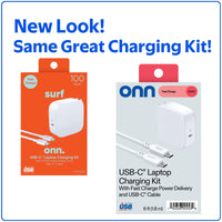 onn. 100W GaN Laptop Charger - Universal USB-C