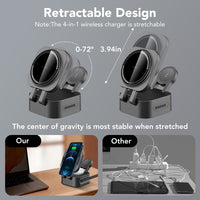 GADGEX 3-in-1 Wireless Charging Station - Retractable