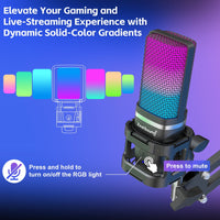 ZealSound USB Gaming Mic Kit - RGB with Boom Arm