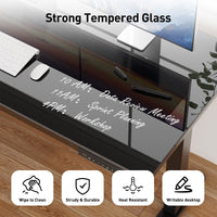 Kyspho Electric Standing Desk with Glass Top and USB Drawer