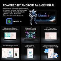 T80 10.1" 2-in-1 Android 15 Tablet — 16GB RAM + 256GB, Keyboard & Stylus