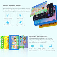Kids Tablet 10.1" — 20GB RAM + 128GB, Drop-Proof Case, Android