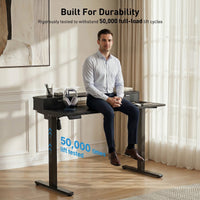 CHITOOMA Electric Standing Desk 48x24 with Drawers and Storage Shelf