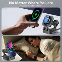 GADGEX 3-in-1 Wireless Charging Station - Retractable