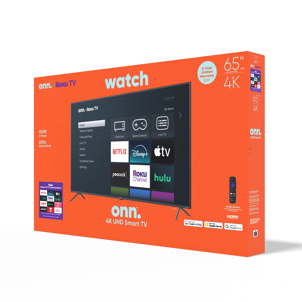 onn.™ - 65” 4K UHD ROKU Smart TV