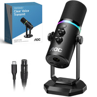 AOC USB/XLR Dynamic Mic - RGB with Stand