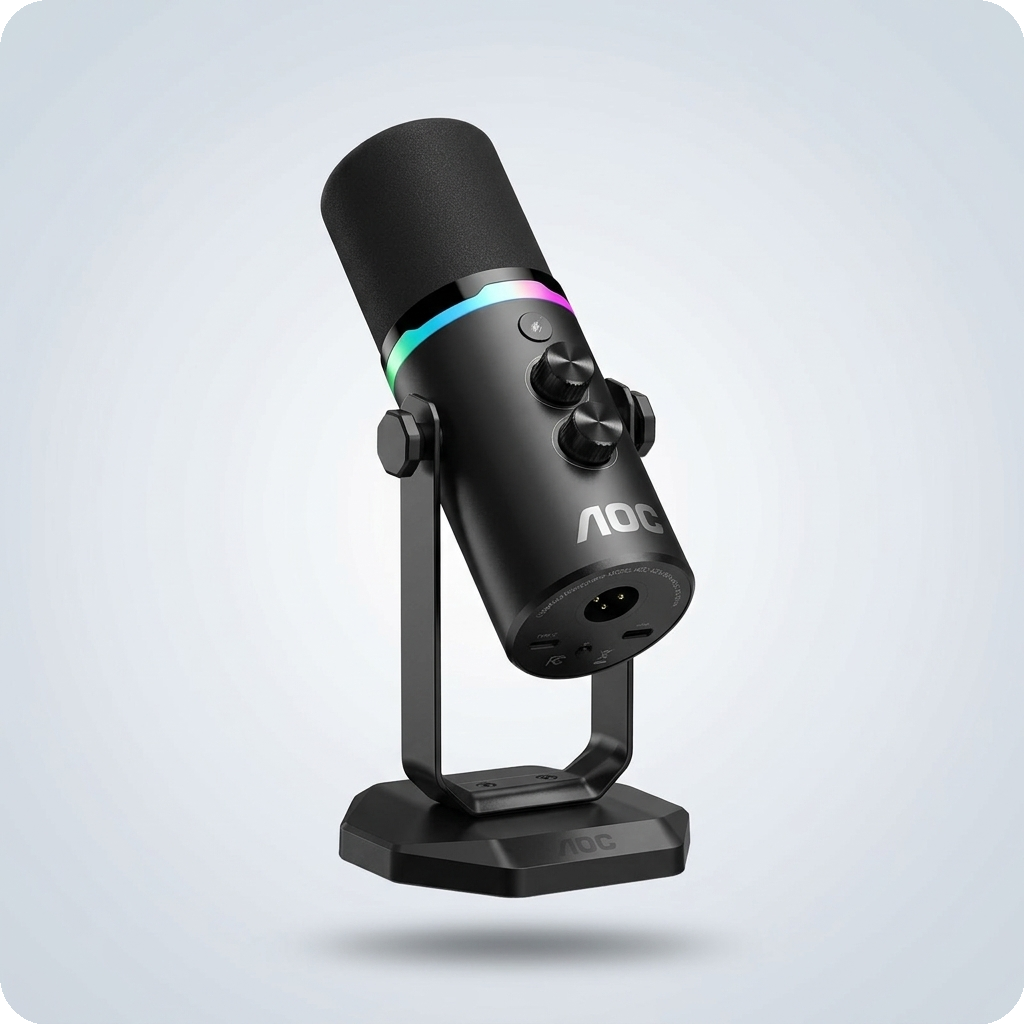 AOC USBXLR Dynamic Mic - RGB with Stand