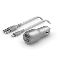 Belkin 24W Dual USB Car Charger with Lightning Cable