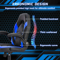 Ergonomic Gaming Racing Chair — Compact, 275 lb Capacity