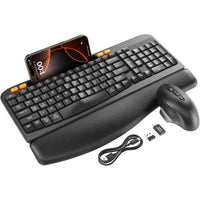 GADGEX Wireless Keyboard & Mouse Combo - Ergonomic