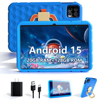 Kids Tablet 10.1" — 20GB RAM + 128GB, Drop-Proof Case, Android