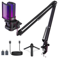 ZealSound USB Gaming Mic Kit - RGB with Boom Arm