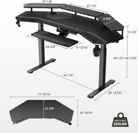 EUREKA Aero Standing Gaming Desk — 72" Electric Adjustable with RGB