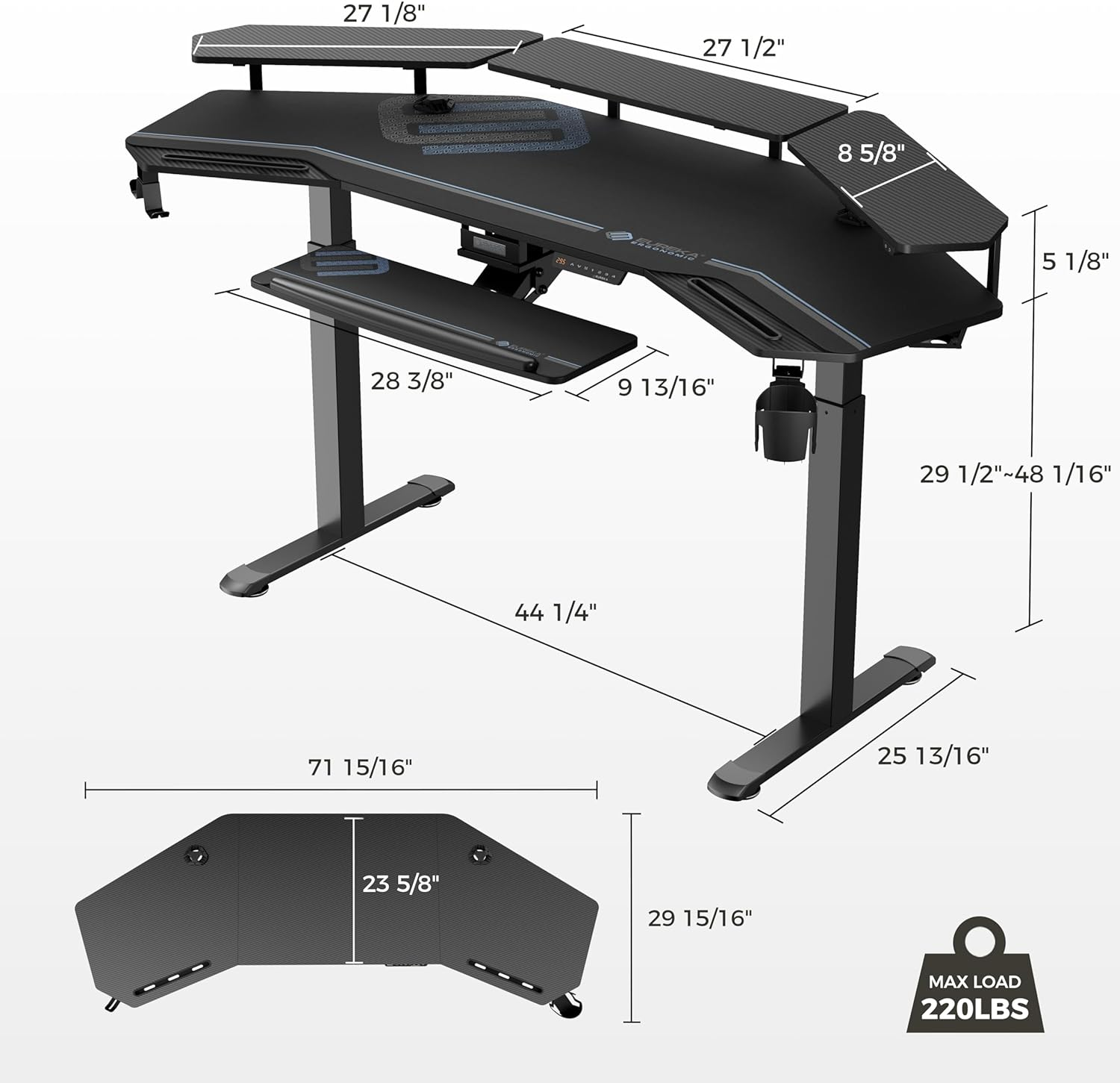 EUREKA™ - Aero Standing Gaming Desk