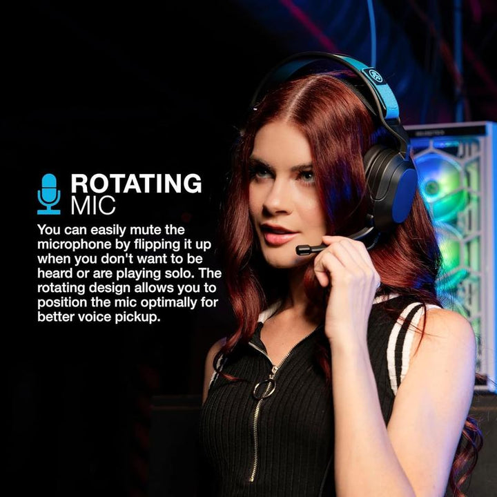 Jlab Nightfall Gaming Headset, Flip-To-Mute Rotating Boom Mic, 50Mm Drivers, Wired 3.5Mm for PC, PS5, PS4, Xbox Series X/S, Xbox One, Switch,